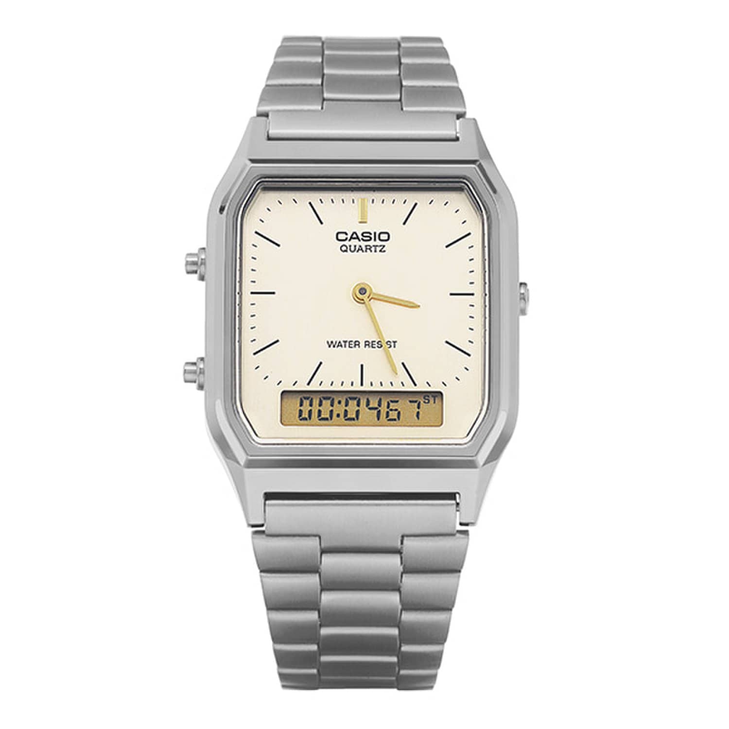 [Casio] AQ-230GG-9ADF (AQ-230GG-9A) Аналоговые цифровые квадратные винтажные ретро-часы унисекс из металла