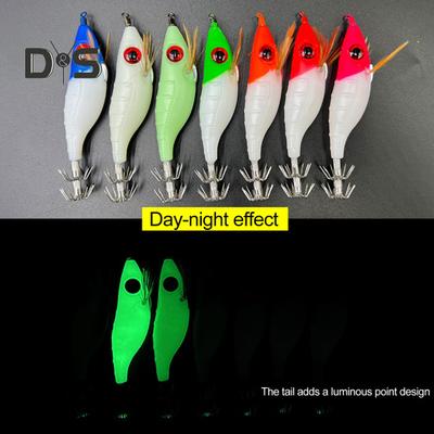 10CM/8.5G Glow-in-the-dark Shrimp Lure with Squid Hook Realistic Bionic Artificial Bait Saltwater Freshwater Bass Walleye Trout Fishing Accessories