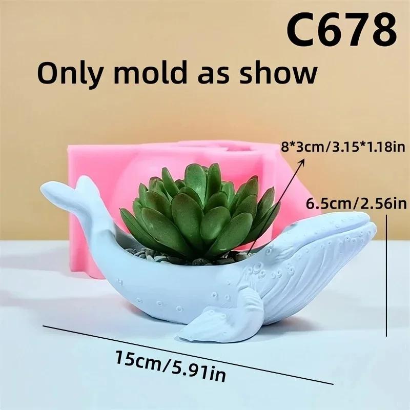 Large DIY Marine Animal Whale Seal Succulent Plant Flower Pot Resin Silicone Mold Lighthouse Candle Cup Concrete Gypsum Mold
