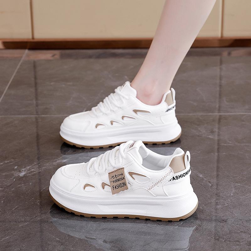 

Женские кроссовки из искусственной кожи, весна-осень, на шнуровке, на платформе, обувь на плоской подошве, студенческие туфли на танкетке, женская спортивная обувь для бега на открытом воздухе 2025 35 хаки