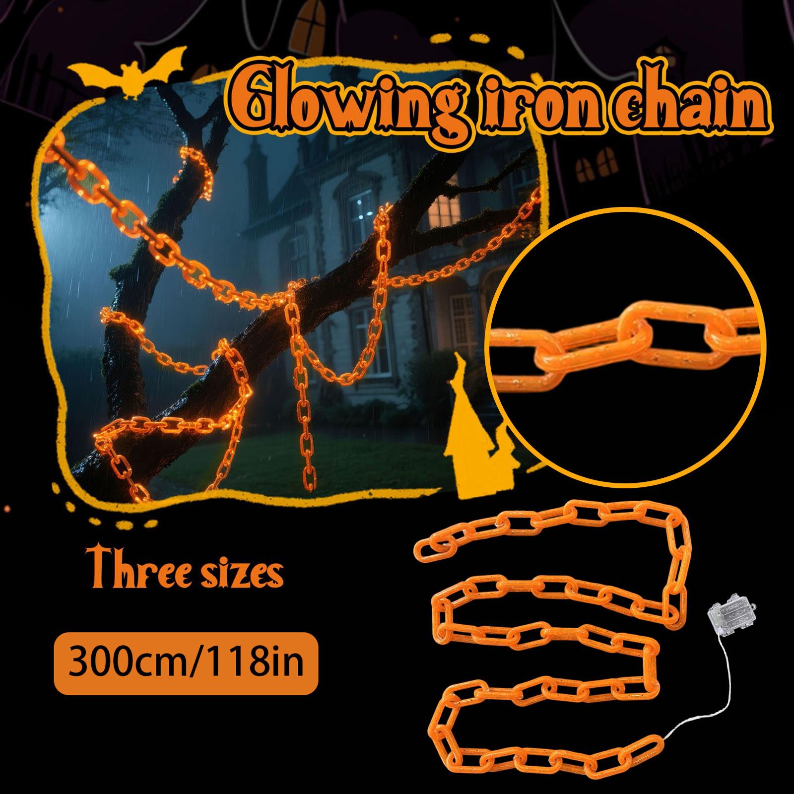 

Хэллоуин Украшение Гирлянда на батарейках Пластиковая цепная гирлянда, Водонепроницаемая, 8 режимов освещения и таймер One Size