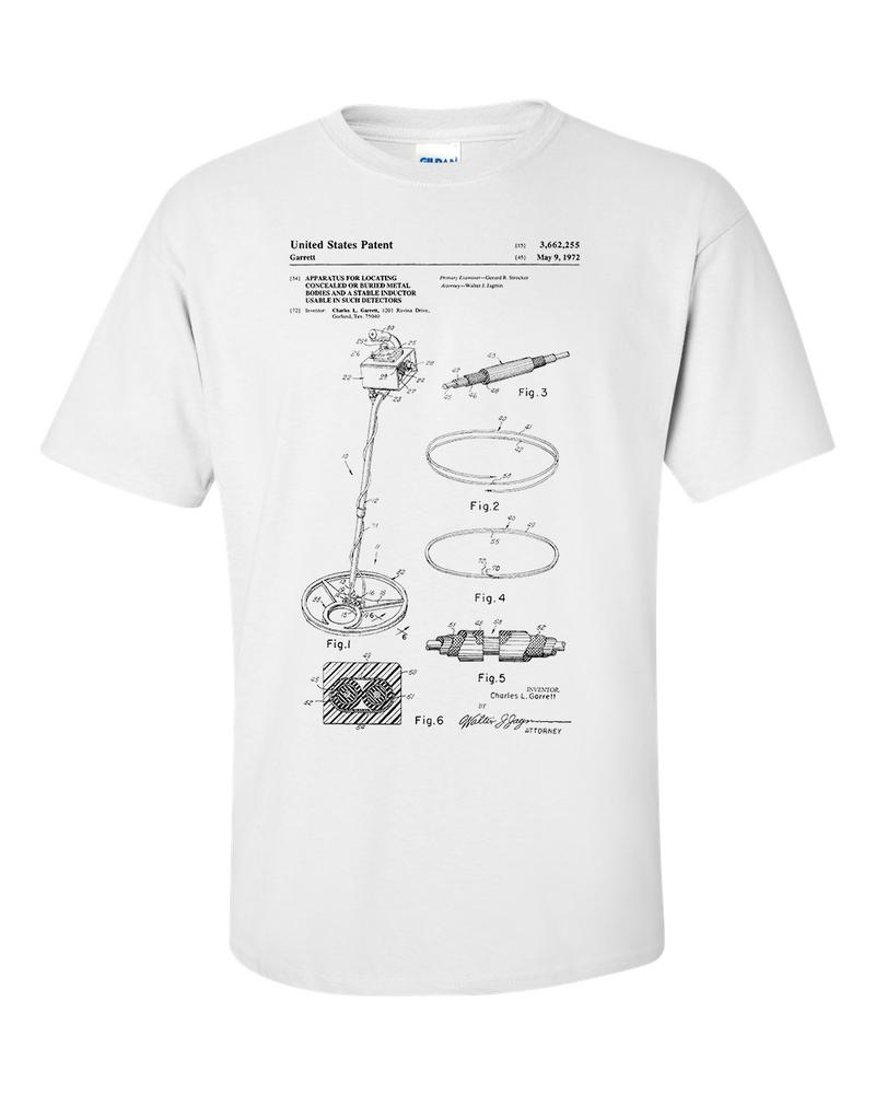 Metal Detector Patent Blueprint Detectorist Treasure Hunter THER TShirt 2XL