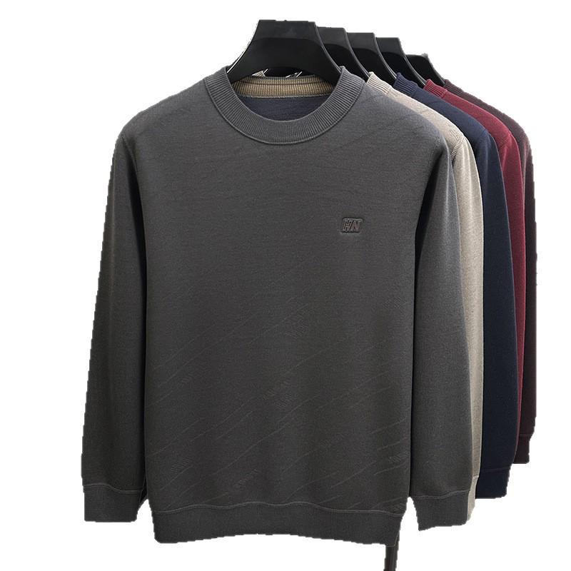 Men's High-Quality Merino Wool Fleece Crew Neck Sweater - Thick, Warm, and Casual Knitted Base Layer