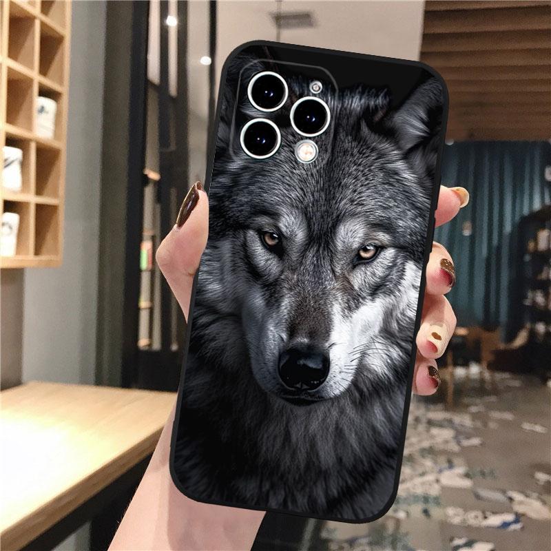 

Phone Case Carcasa Funda For iPhone 17 Pro Max 17 Air 16 15 14 13 Pro Max 15 16 Pro 15Plus Animal Wolf iPhone 13ProMax