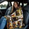 Train Blanket Vintage Locomotive Art Soft Fleece Throw Gift Home Decor Railroad Theme