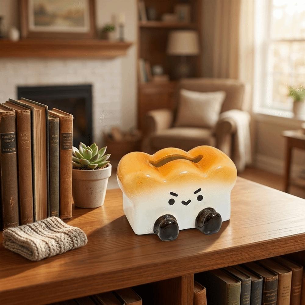 Reusable Toast Ceramic Tissue Box Cute Dining Table Paper Box Paper Storage Box Dining Table