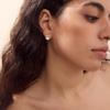 Geometric Zircon Waterproof Stud Earrings for Women High Quality Stainless Steel Non-Irritating Jewelry for Club Wear