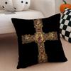 bBaroque Gold Cross European Style Cushion Cover Throw Pillow Cover Hidden Button Durable Polyester Chair Cushion