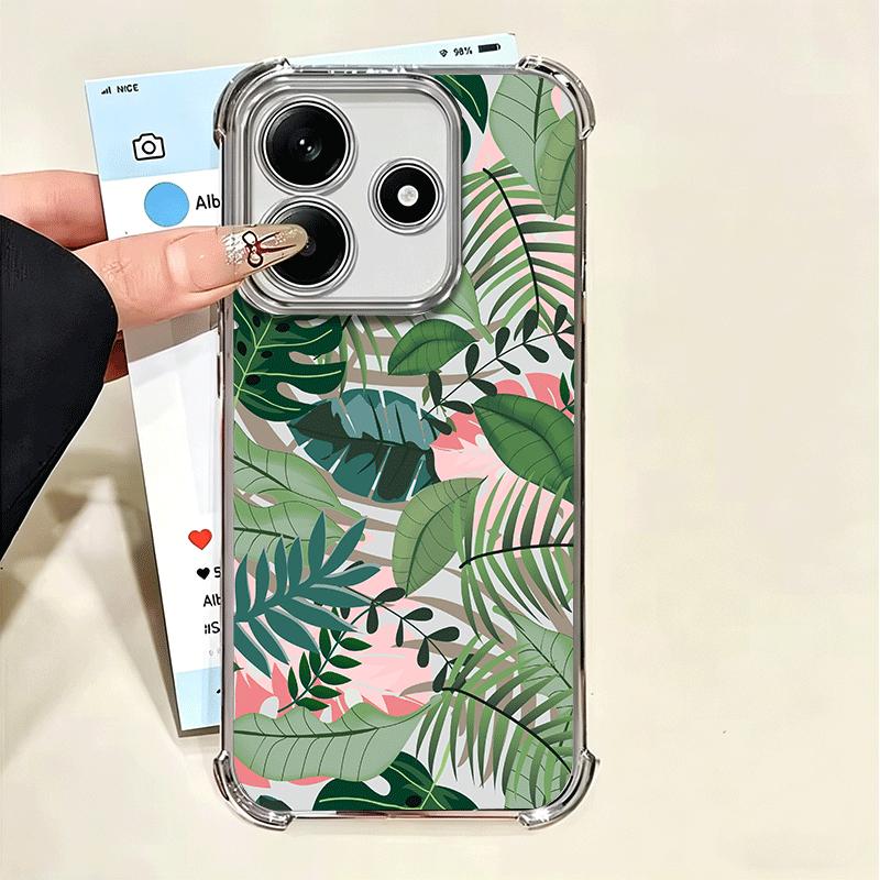 

Summer Plants Green Leaf Soft Phone Case For Xiaomi Poco X7 X8 Pro Max X6 X5 X3 F8 Ultra F7 M8 M7 M5S Redmi 15C 15A 15 14C 13C 1 Xiaomi Poco X3 Pro