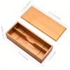 1pc Storage Box, Japanese Style Bamboo Spoon And Fork Cutlery Storage Box, 2-grid Divided Chopstick Box With Lid, For Restaurant And Hotel
