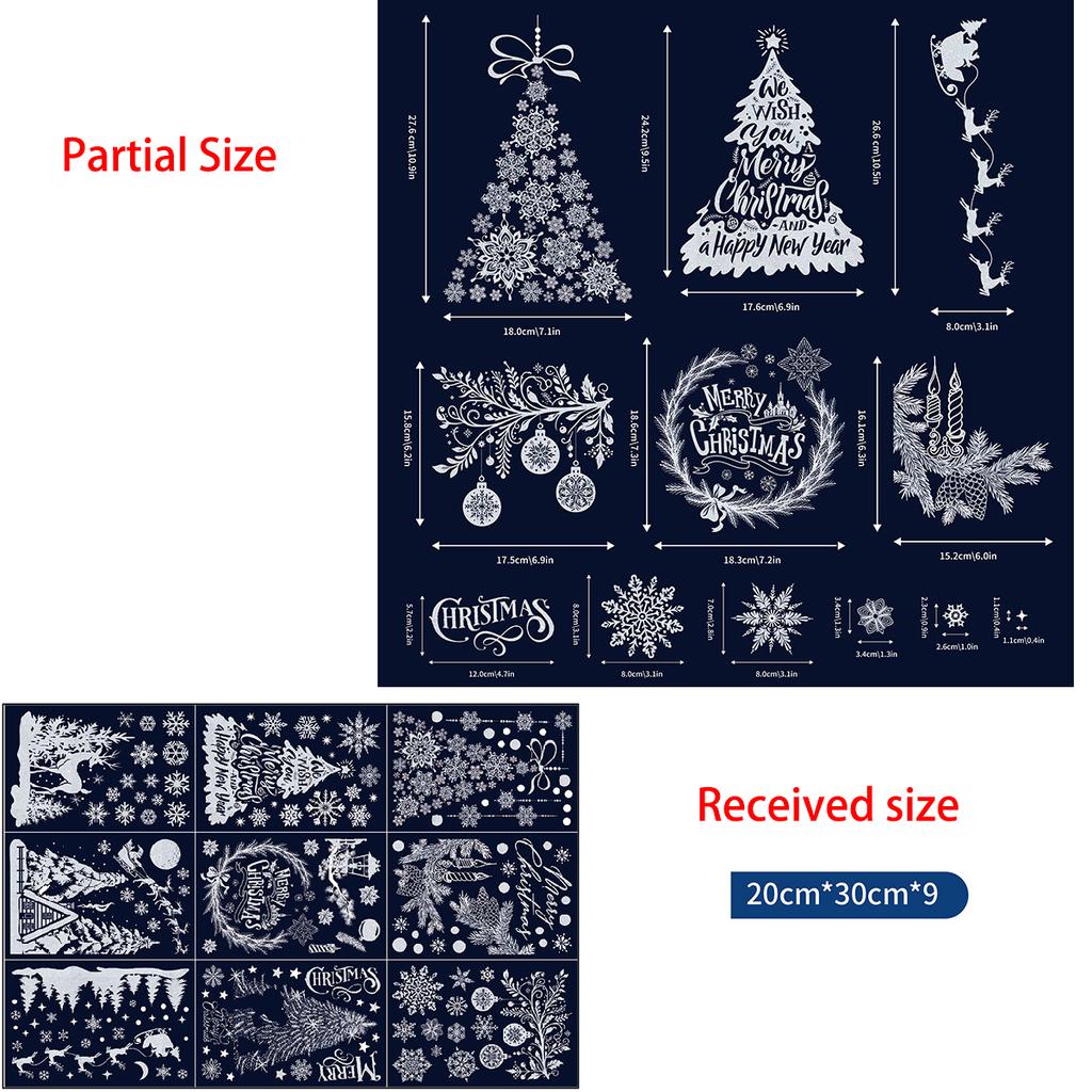 2026 Christmas Window Clings New Year Static Sticker Elk Snowman Window Decoration for Home Festival Gift