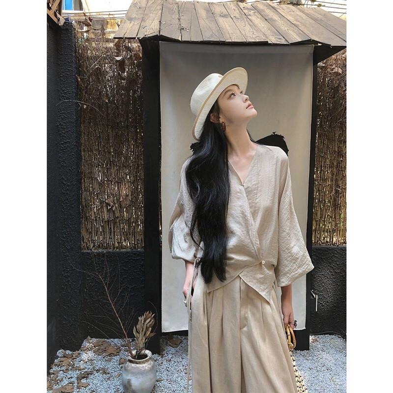 

JK&JS Women s Elegant V-Neck Long Sleeve Blouse M