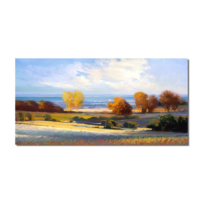 

Природный абстрактный пляжный пейзаж, картина маслом на холсте, плакаты и принты Cuadros, скандинавская настенная художественная картина для гостиной 60x120cm no frame