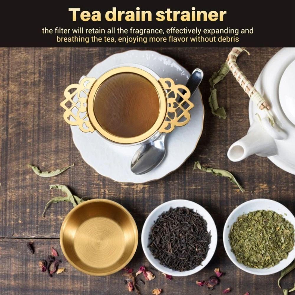Fine Mesh Hanging Tea Strainer Stainless Steel Lace Tea Infuser Double Ear Tea Filter Restaurant