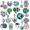 925 Sterling Silver Green Series Flower Tree Apple Pendant DIY Fine Beads Fit Original Charms Bracelet Women Jewelry Diy 1