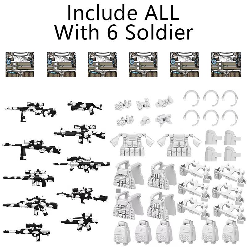 City SWAT Ghost Commando Figures Special Forces Building Blocks Modern Army Soldier Police Military Weapon Bricks Toys For Kids