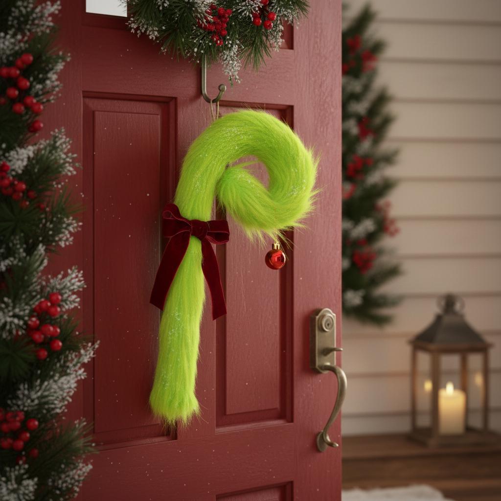 

Christmas Door Hanging Decorations, Christmas Decorations With Bells And Bows One Size