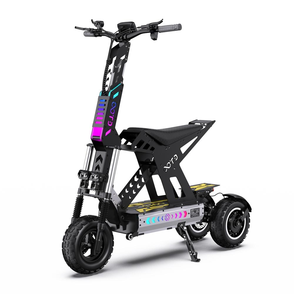 OOTD T30 Three-wheeled electric scooter, dual 1600W motors, 60V 31.2Ah battery, 13-inch off-road tires, maximum load capacity 200kg