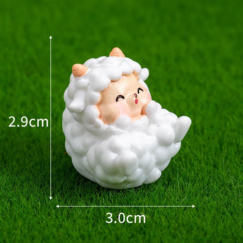 Micro Landscape Cute Cotton Lamb Figure Gardening Decoration Accessories Baby House Car Desktop Small Ornaments