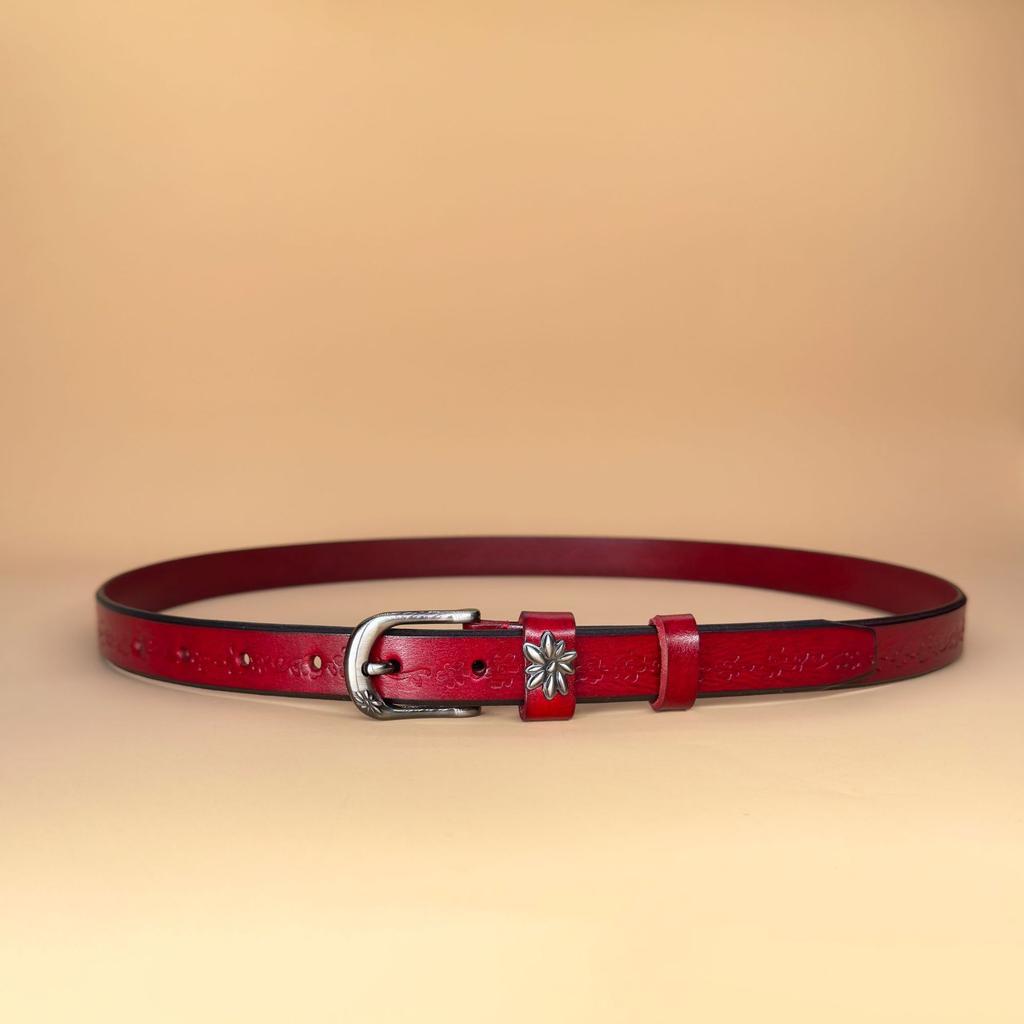 Women's Leather Belt Versatile Belt Fine Decorative Fashion Pin Buckle Belt