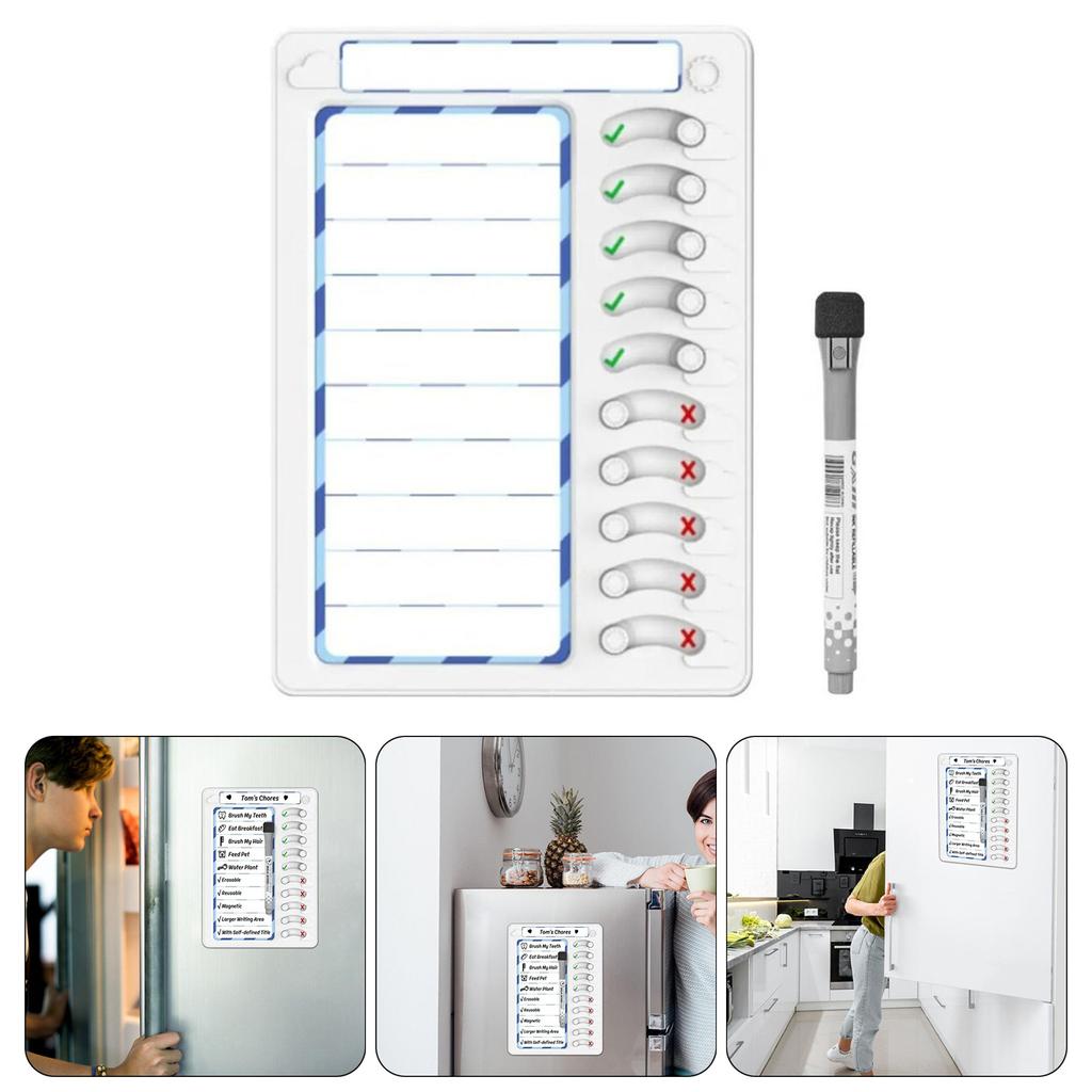 Chore Chart for Kids and Adults Sliding Morning Routine Chart Dry Erases Chore Chart Magnetic Checklist Board ADHD Tool