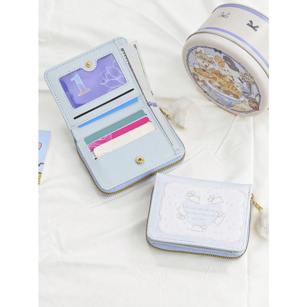 Bunny Design Women Short Trifold Zipper Wallet Business Casual Woman Card Case Gifts Essentials Items For Women Wallet Purse