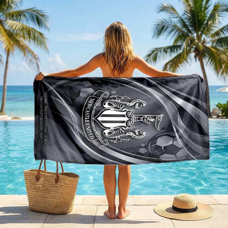 Asciugamano da Spiaggia Calcio Newcastle United Morbido Microfibra Asciugamano Estivo Asciugatura Rapida Assorbente per Spiaggia Piscina Viaggio