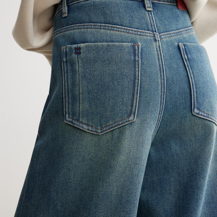ELLE French Vintage Lyocell High-Waisted Slim Banana Straight Casual Jeans Women bottoms EQ63151