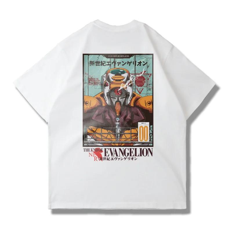 Men's EVA Evangelion T Shirt Japanese Anime Unisex Cotton Graphic Print Short Sleeve Streetwear Summer Casual Fitness