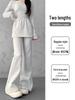 Women's High-Waisted Wide-Leg Flared Pants, Slimming Drapey Casual Look