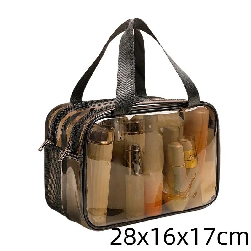Transparent Pvc Storage Bag Double Layer Dry Wet Separation Wash Bag Large Capacity Portable Waterproof  Organizer