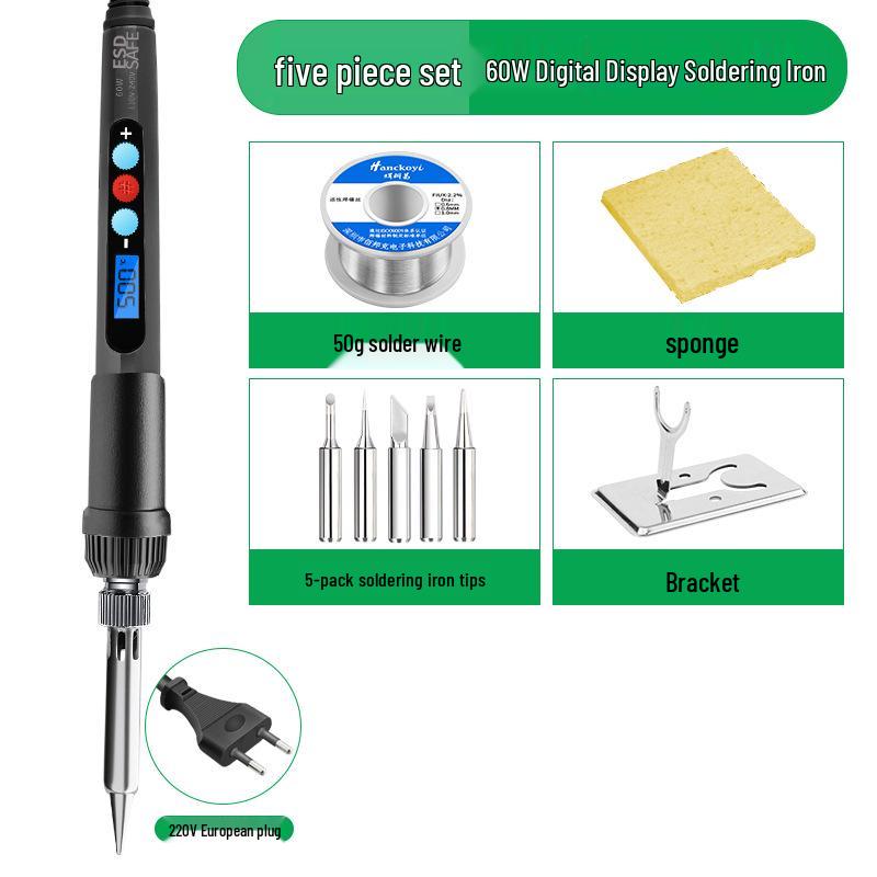 Digital Display Temperature Control Electric Soldering Iron Set for Home Repair & Welding