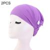 2Pcs Solid Color Headband Anti Slip Buttons Head Wraps Nurse Doctor Kerchief Hat