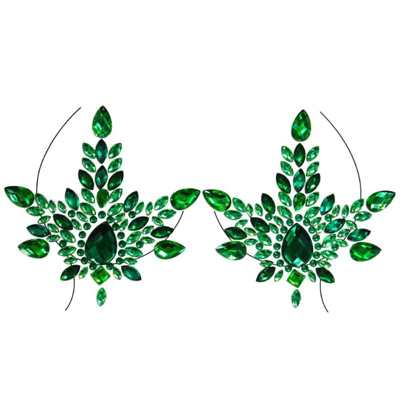  BH-Aufkleber, selbstklebende Diamantperlen, Brustpasteten, glänzende Tattoo-Aufkleber