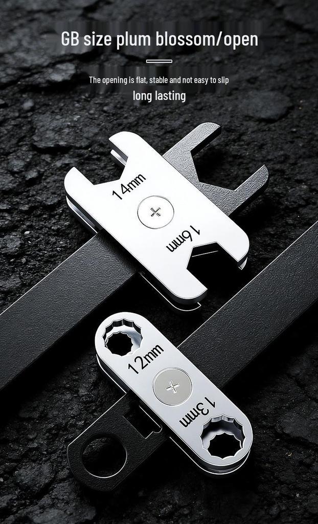 8-in-1 Dual-Use Rotatable Wrench: Open & Box-End Multifunction Auto Repair Tool