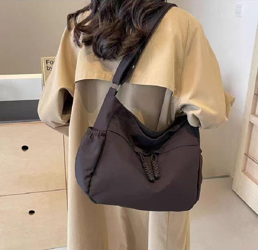 Casual Nylon Fabric Hobos Crossbody Bags Zipper Women's Bags Fashion Large Capacity Solid Color Versatile Shoulder Totes Handbag