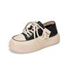 2026 new leather soft sole soft surface single shoes front lace-up thick sole muffin shoes casual versatile women's shoes