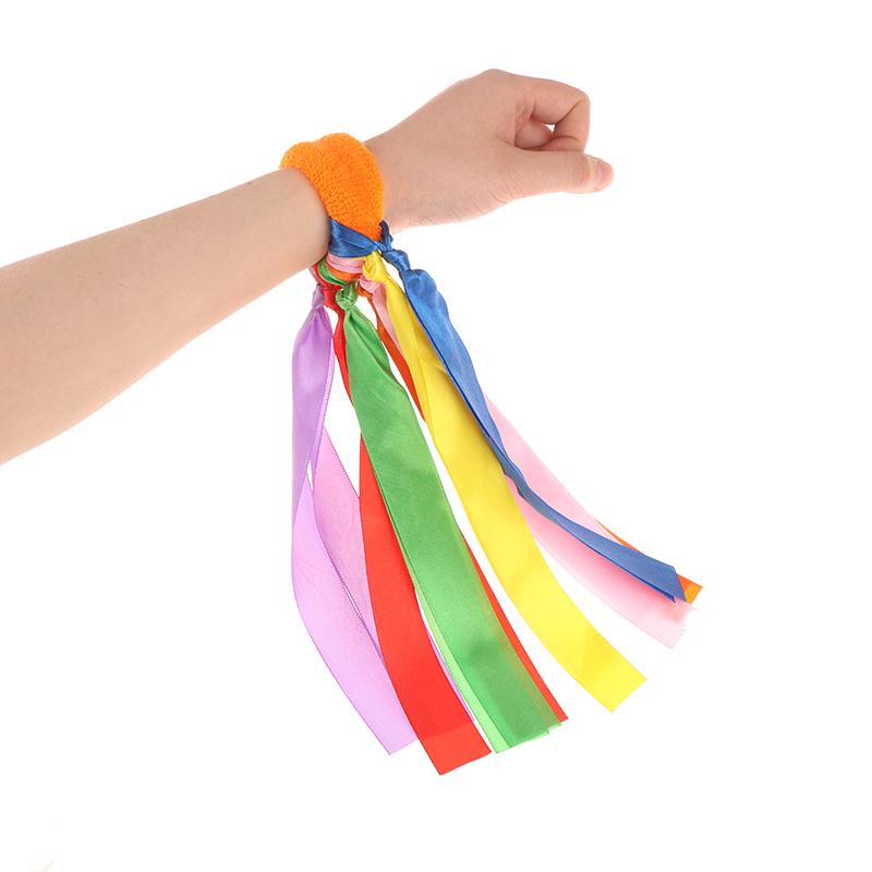 Children's Wrist Ribbon Team Sports Pompom Cheerleading Big Match Pom Club Dance Props Elastic Bracelet With Elastic Rope