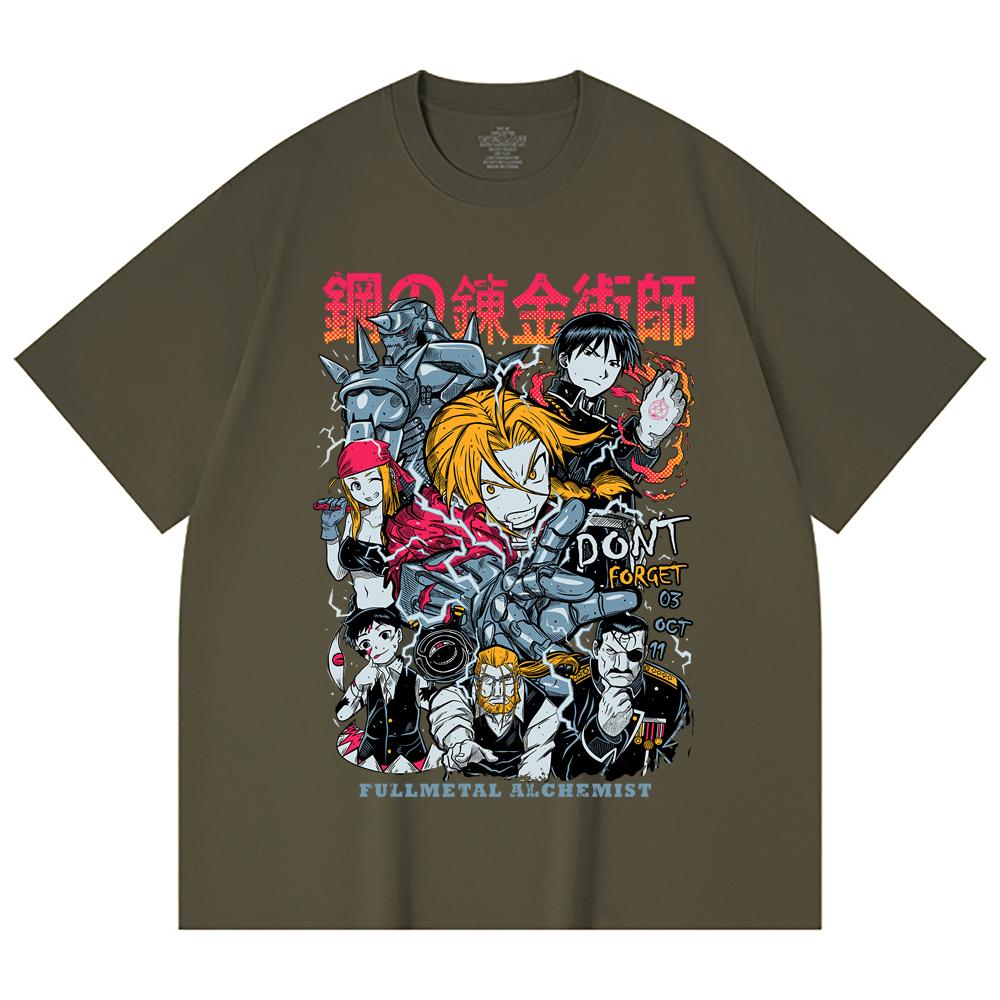 230 Gsm 100% Cotton Fullmetal Alchemist V1 Print Unisex Heavy Cotton T Shirt