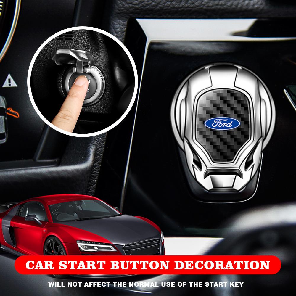 AACD1 Aluminum Car Engine Start Stop Switch Button Cover For Ford Focus Fiesta ST Line Mondeo Auto Interior Tuning Parts Accessories