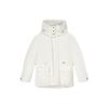 Emerald Solid Color Hooded Casual Mid-Length Down Jacket Women Outerwear Ice-Cream-White F11W344905F-IV