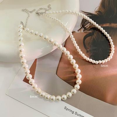 French Pearl Necklace for Women with A Light Luxury and High-end Feel, Simple and Versatile Temperament, Collarbone Chain