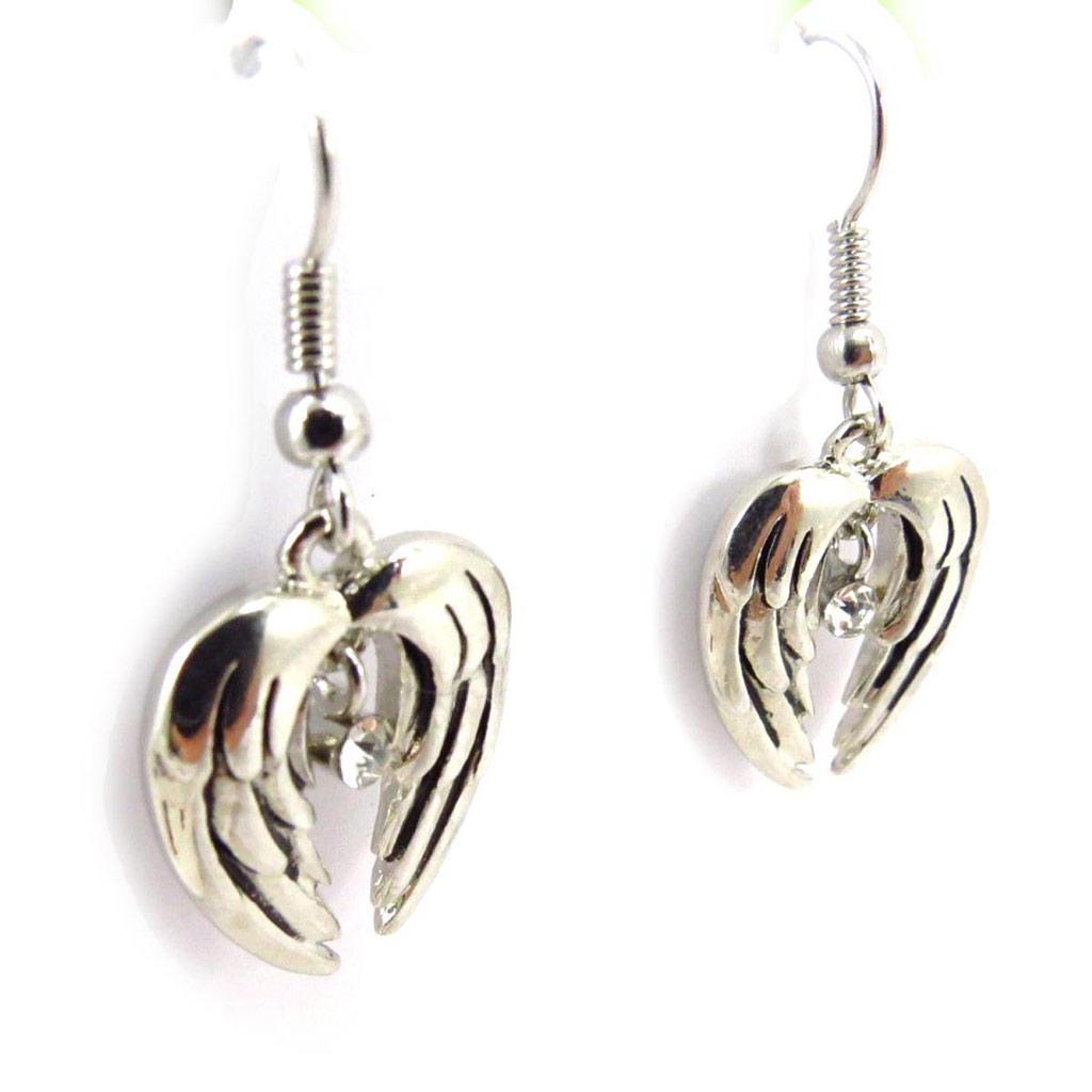 Les Trésors De Lily [J6768] - Designer Earrings 'Les Ailes d'Ange' Silver