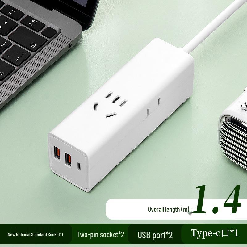 Compact Travel Power Strip with USB & Extension Cord for Home, Dorms & Offices
