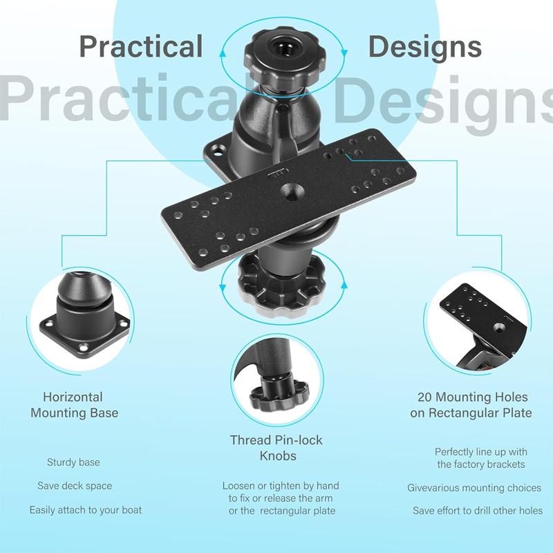 Horizontal 6" Swing Arm Mount for Fishfinders & Chartplotters RAM-109HU Compatible with Garmin, Humminbird, Lowrance + More