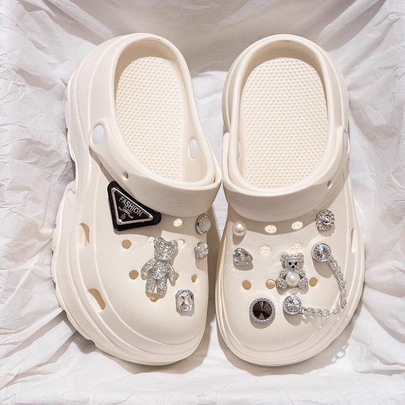 Women's Chunky Height-Boosting Odor-Resistant EVA Beach Sandals - Trendy Summer Baotou Slippers