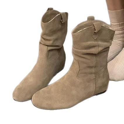 Skinny boots Small retro fashion with inner heightening Chelsea women's boots Skirt short boots New autumn and winter stacks