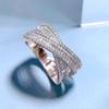 Noble Women's Full Diamond Ring 925 Silver Ring with Thin Layered Layer