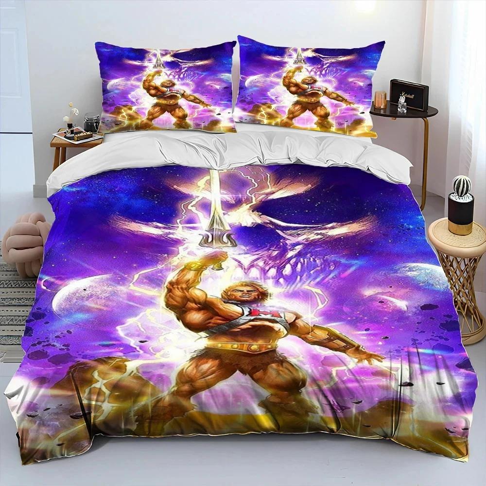 He Man As Well As the Masters of the Universe Comforter Bedding Set,Duvet Cover Bed Set Quilt Cover Pillowcase,Queen Size Bedding Set