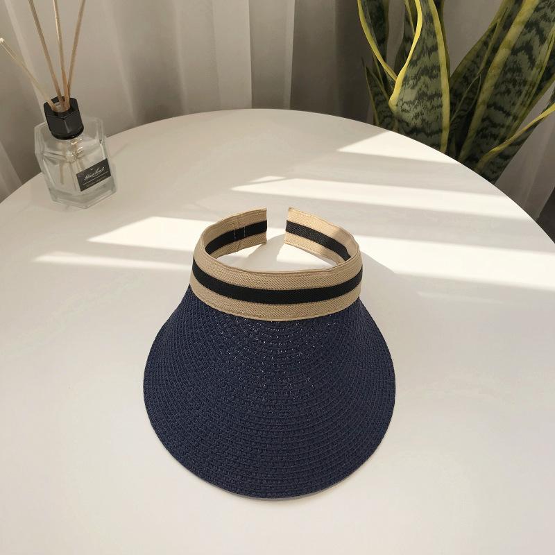 2022 hot sale Summer lady Empty Top Sun Visor Hat Summer straw Wide Brim Sun Caps UV Protection Hat For Men And Women Beach hat